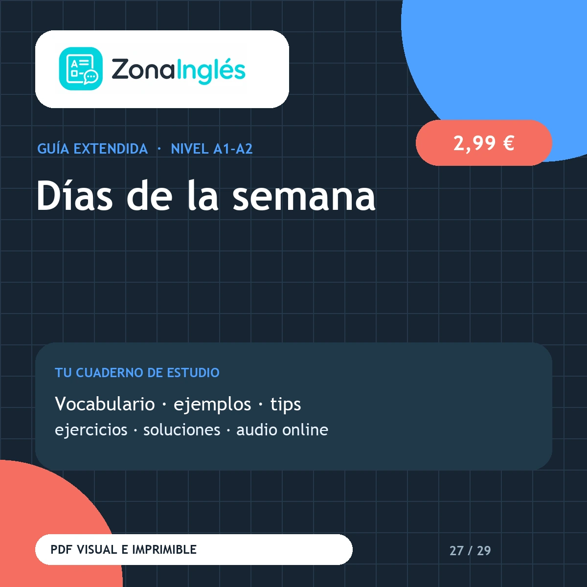 Guía visual: Días de la semana