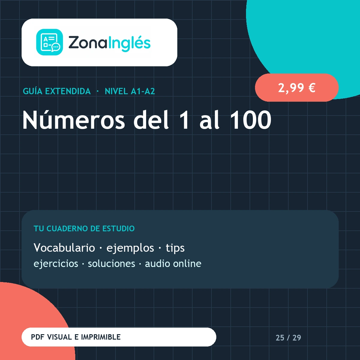 Guía visual: Números del 1 al 100